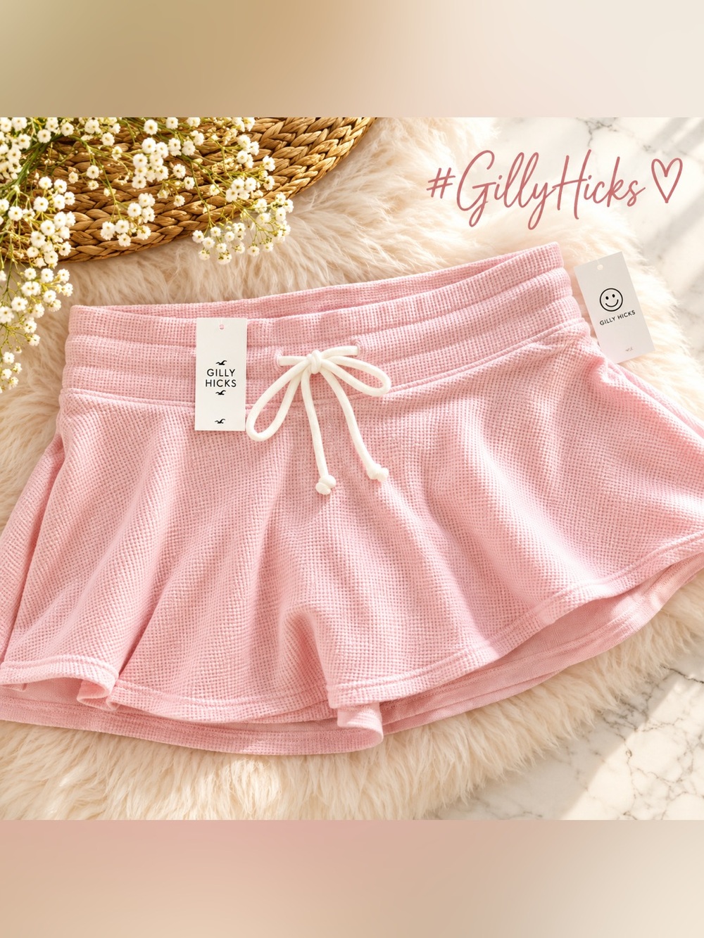 NWT SZ L Gilly Hicks/Hollister Waffle Mini Skort